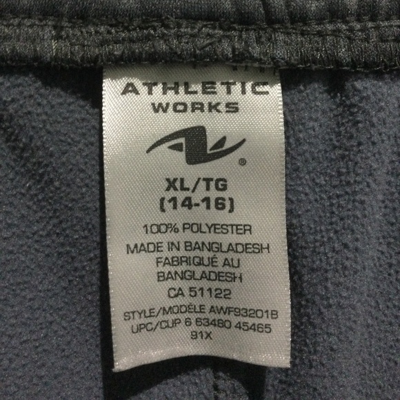 Athletic Works Fleece Drawstring Charcoal Joggers - Picture 2 of 5